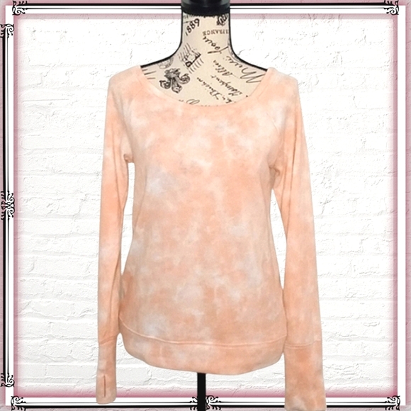 So American Peach Tie Dye Open Back Sweatshirt Size Sm - Picture 2 of 7